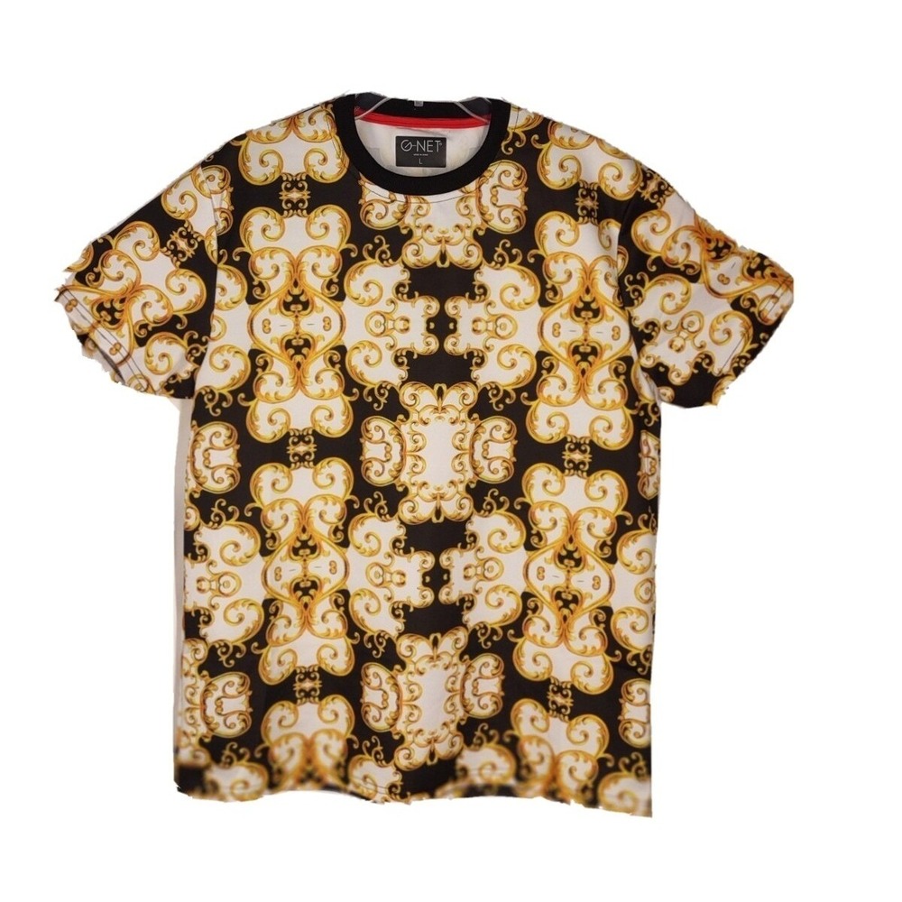 Graphic Print‎ Shirt Spandex Blend Mens Size Small ( S ) G-Net Short Sleeve New